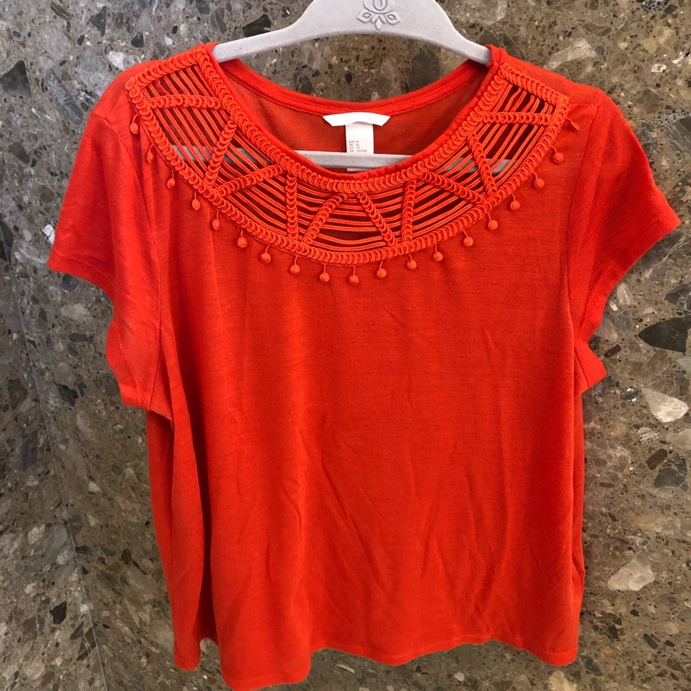 H&M Orange Linen Blend Blouse - Picture 2 of 7